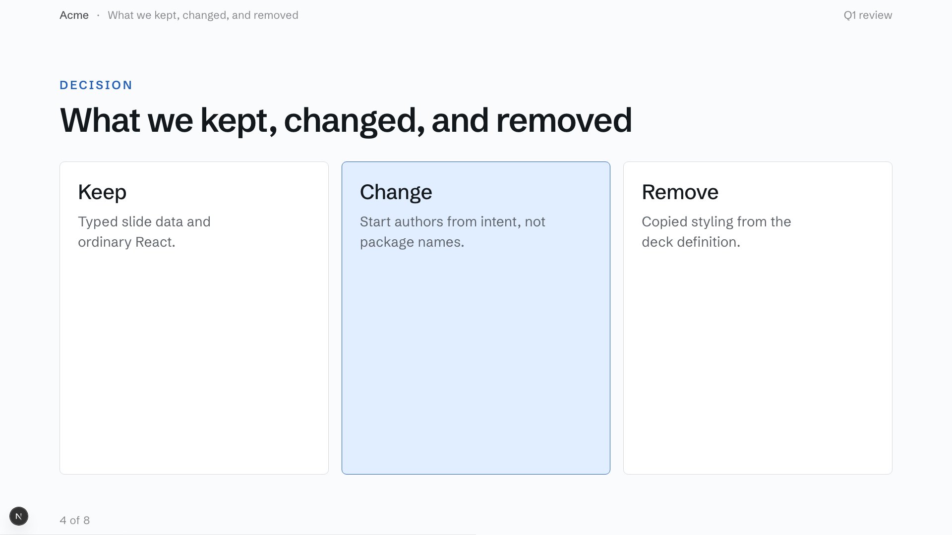 Example Deckard slide