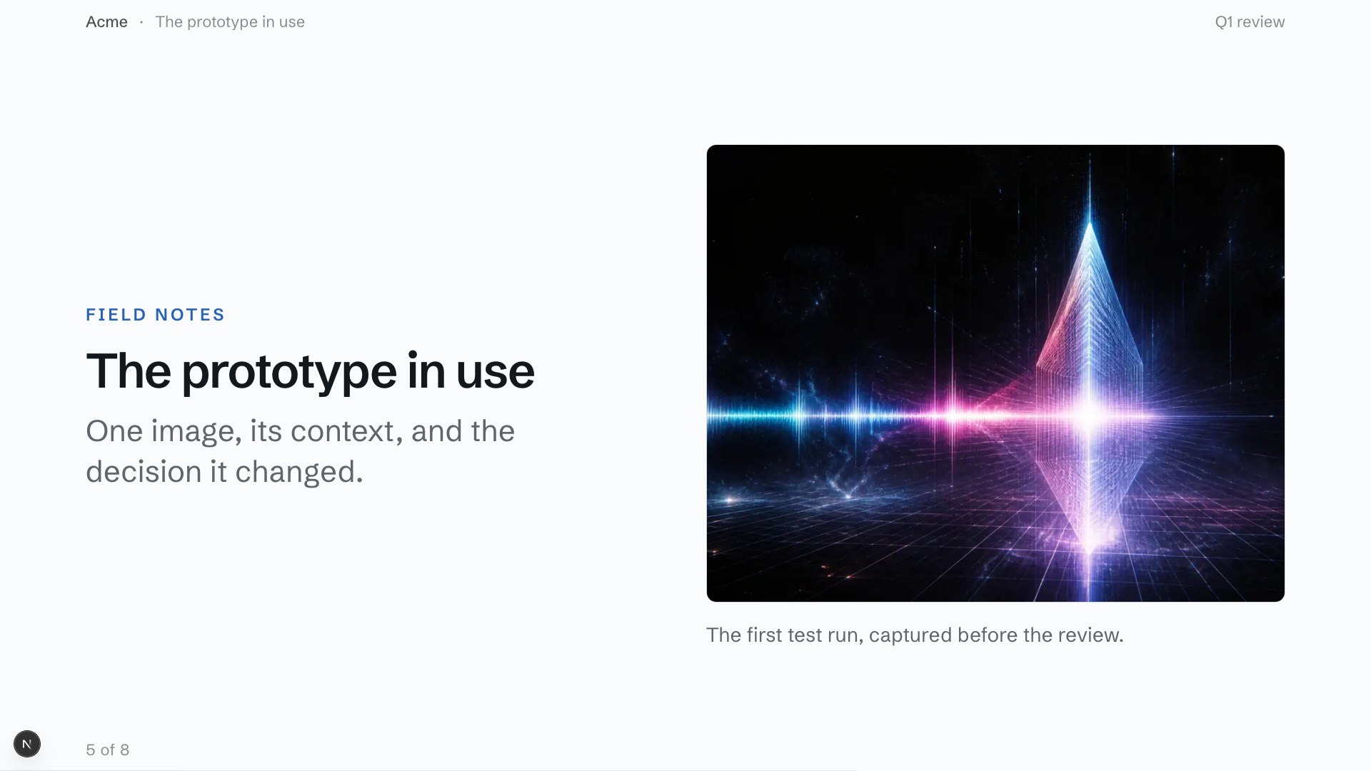 The prototype in use slide preview