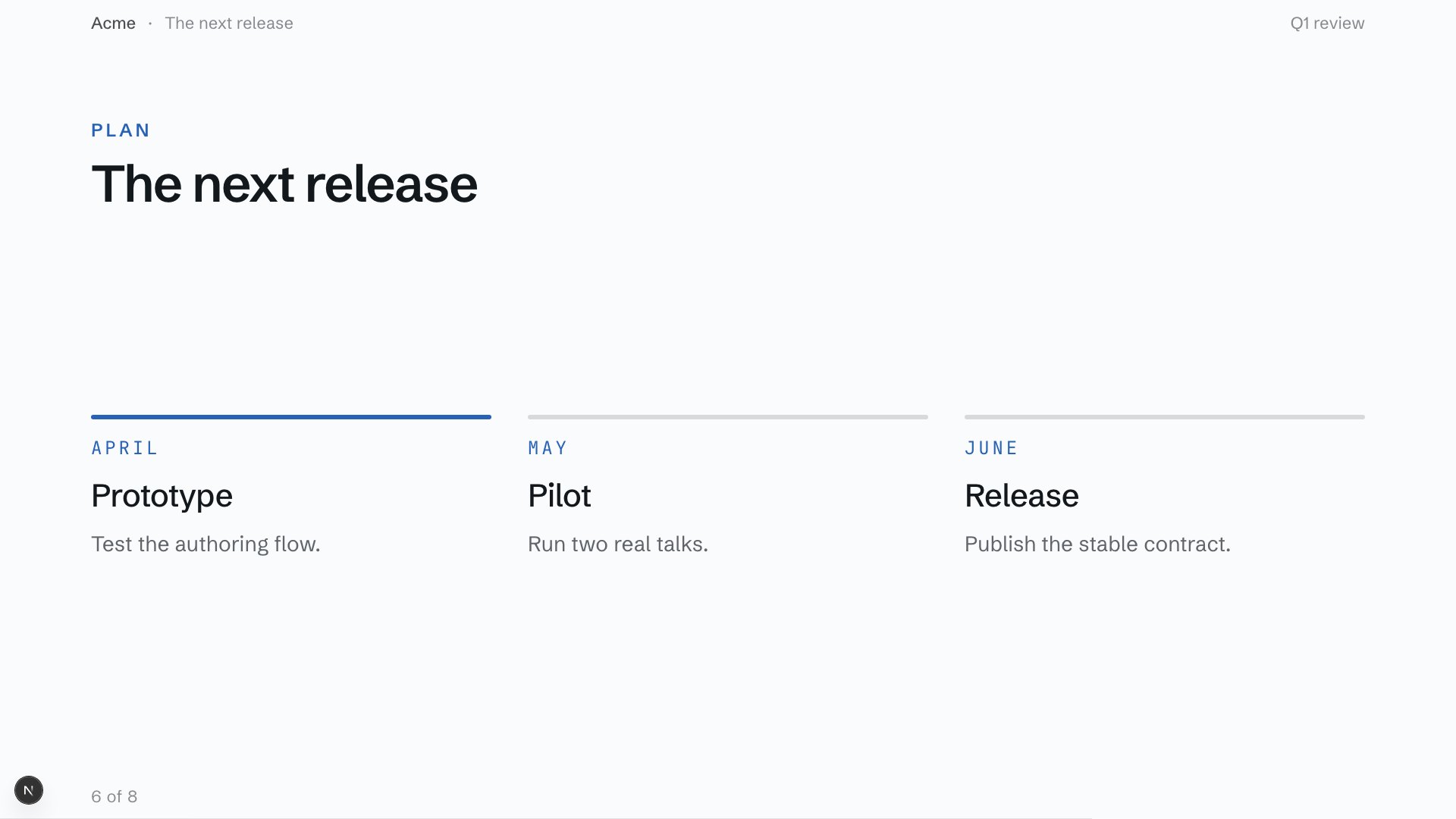 The next release slide preview